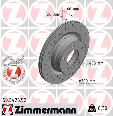 Тормозной диск ZIMMERMANN 150342652