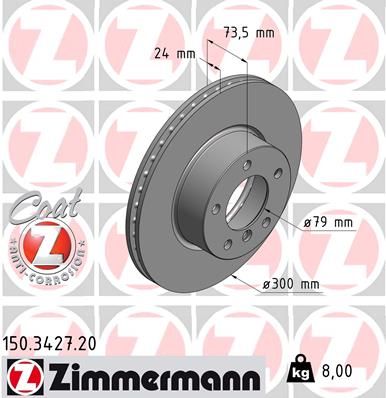 Тормозной диск ZIMMERMANN 150342720