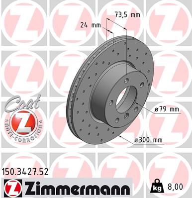 Тормозной диск ZIMMERMANN 150342752