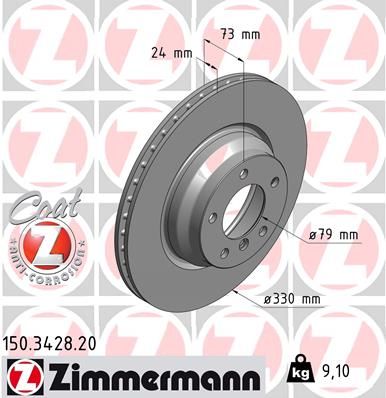 Тормозной диск ZIMMERMANN 150342820