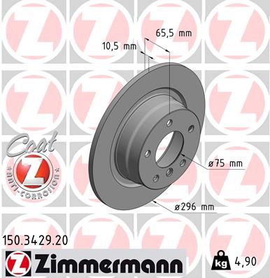 Тормозной диск ZIMMERMANN 150342920