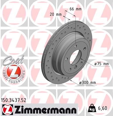 Тормозной диск ZIMMERMANN 150343752