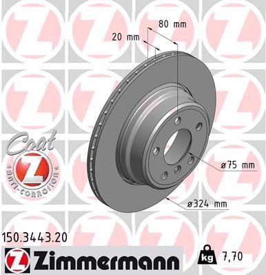 Тормозной диск ZIMMERMANN 150344320