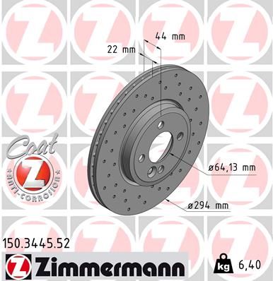Тормозной диск ZIMMERMANN 150344552