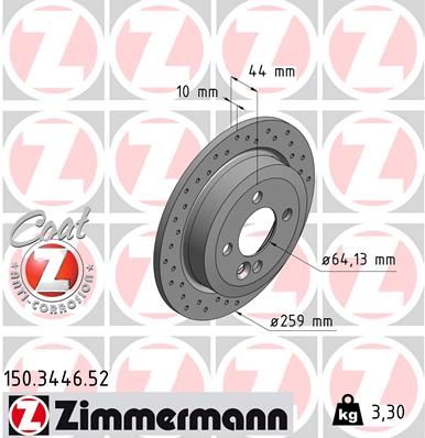 Тормозной диск ZIMMERMANN 150344652