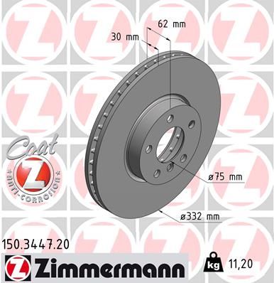 Тормозной диск ZIMMERMANN 150344720