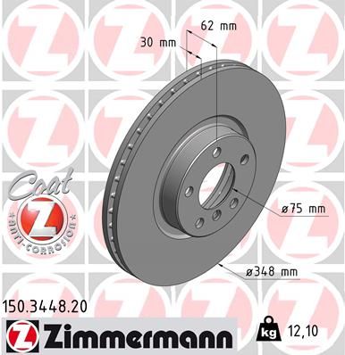 Тормозной диск ZIMMERMANN 150344820