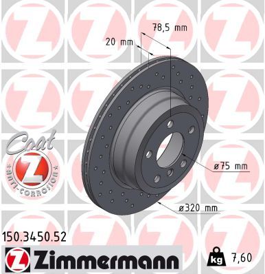 Тормозной диск ZIMMERMANN 150345052