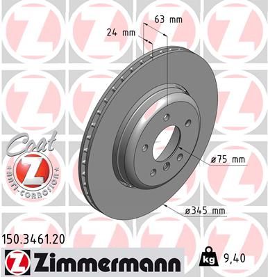Тормозной диск ZIMMERMANN 150346120