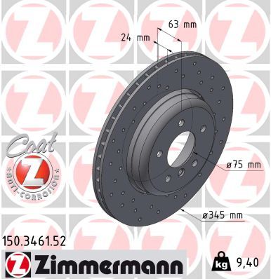 Тормозной диск ZIMMERMANN 150346152