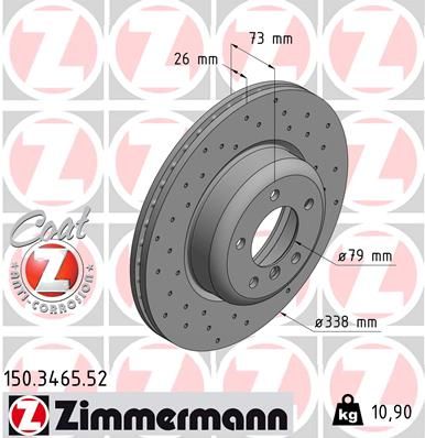 Тормозной диск ZIMMERMANN 150346552