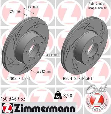Тормозной диск ZIMMERMANN 150346753