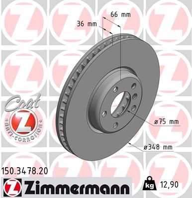 Тормозной диск ZIMMERMANN 150347820