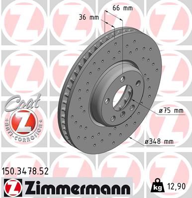 Тормозной диск ZIMMERMANN 150347852