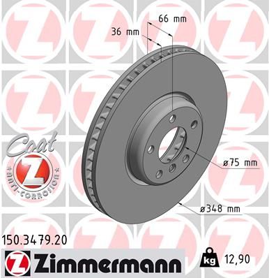 Тормозной диск ZIMMERMANN 150347920