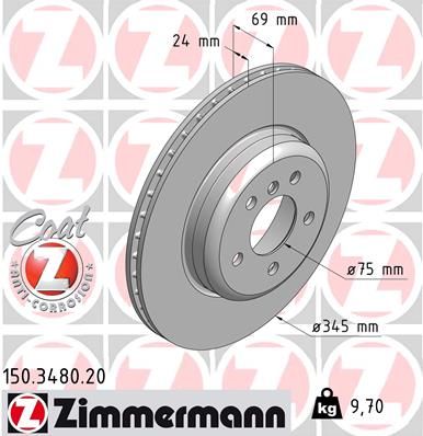 Тормозной диск ZIMMERMANN 150348020