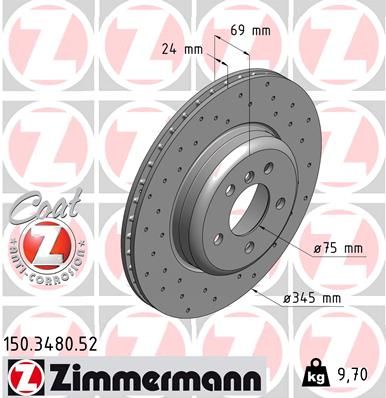 Тормозной диск ZIMMERMANN 150348052