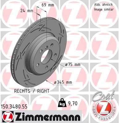Тормозной диск ZIMMERMANN 150348055