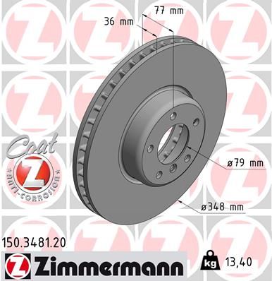 Тормозной диск ZIMMERMANN 150348120