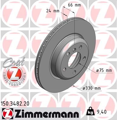 Тормозной диск ZIMMERMANN 150348220