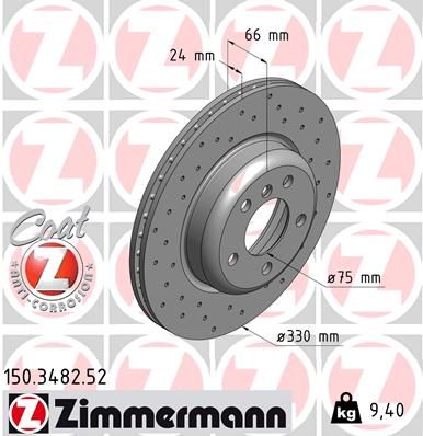 Тормозной диск ZIMMERMANN 150348252