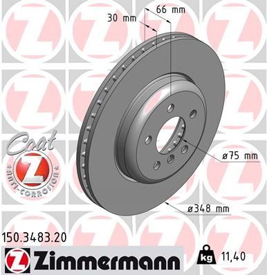 Тормозной диск ZIMMERMANN 150348320