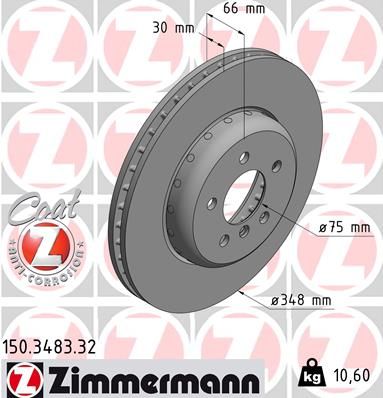 Тормозной диск ZIMMERMANN 150348332