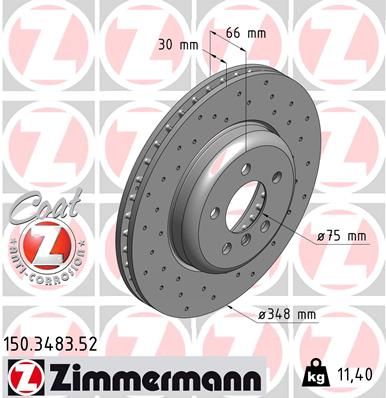 Тормозной диск ZIMMERMANN 150348352