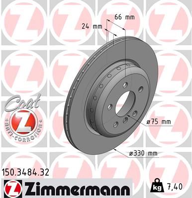 Тормозной диск ZIMMERMANN 150348432