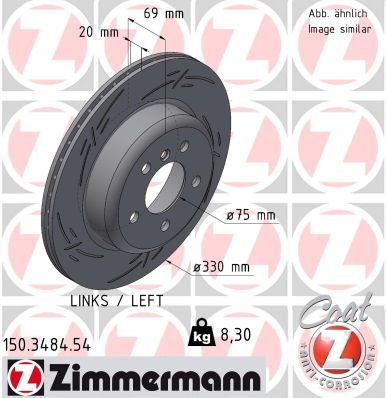 Тормозной диск ZIMMERMANN 150348454