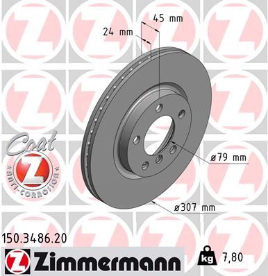 Тормозной диск ZIMMERMANN 150348620