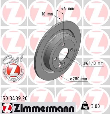 Тормозной диск ZIMMERMANN 150348920