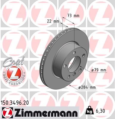 Тормозной диск ZIMMERMANN 150349620