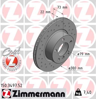 Тормозной диск ZIMMERMANN 150349752