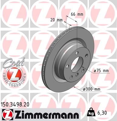 Тормозной диск ZIMMERMANN 150349820