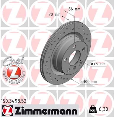 Тормозной диск ZIMMERMANN 150349852
