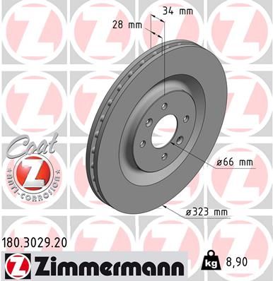 Тормозной диск ZIMMERMANN 180302920