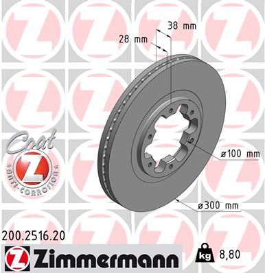 Тормозной диск ZIMMERMANN 200251620