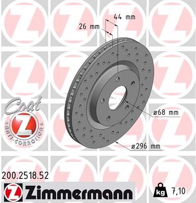 Тормозной диск ZIMMERMANN 200251852