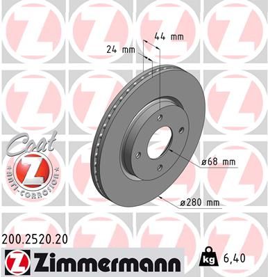 Тормозной диск ZIMMERMANN 200252020