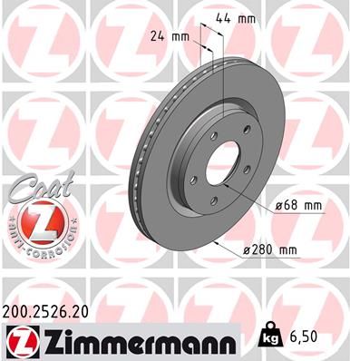 Тормозной диск ZIMMERMANN 200252620