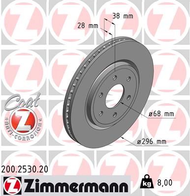 Тормозной диск ZIMMERMANN 200253020