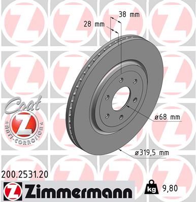 Тормозной диск ZIMMERMANN 200253120