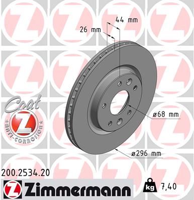 Тормозной диск ZIMMERMANN 200253420
