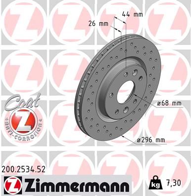 Тормозной диск ZIMMERMANN 200253452