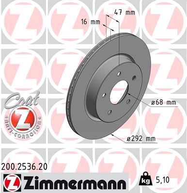 Тормозной диск ZIMMERMANN 200253620