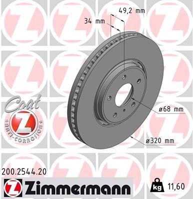 Тормозной диск ZIMMERMANN 200254420