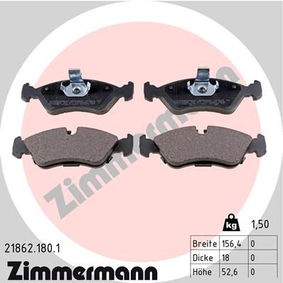 Комплект тормозных колодок, дисковый тормоз ZIMMERMANN 218621801