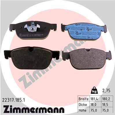 Комплект тормозных колодок, дисковый тормоз ZIMMERMANN 223171851
