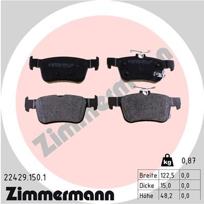 Комплект тормозных колодок, дисковый тормоз ZIMMERMANN 224291501